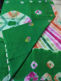 Pure Cotton Bhandhej  - Green 1