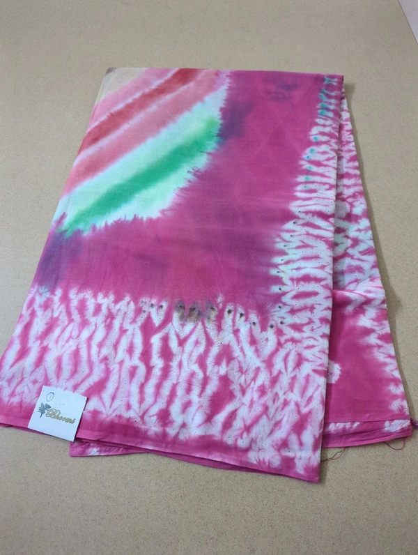 Pure Cotton Bhandhej Rainbow - White 1