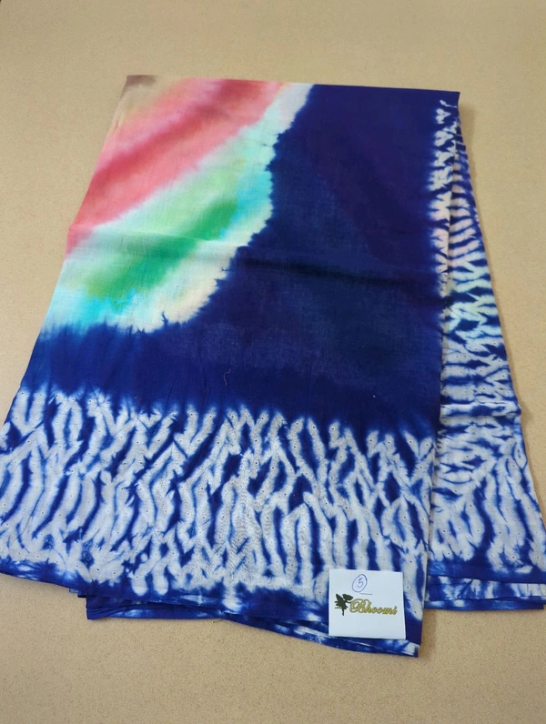 Pure Cotton Bhandhej Rainbow - White 5
