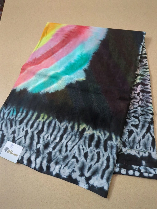 Pure Cotton Bhandhej Rainbow - White 11
