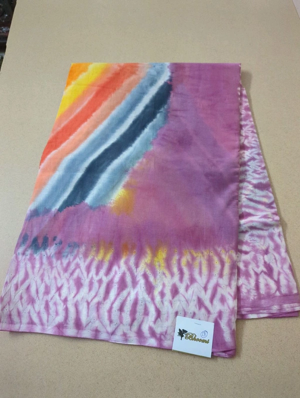 Pure Cotton Bhandhej Rainbow - White 13