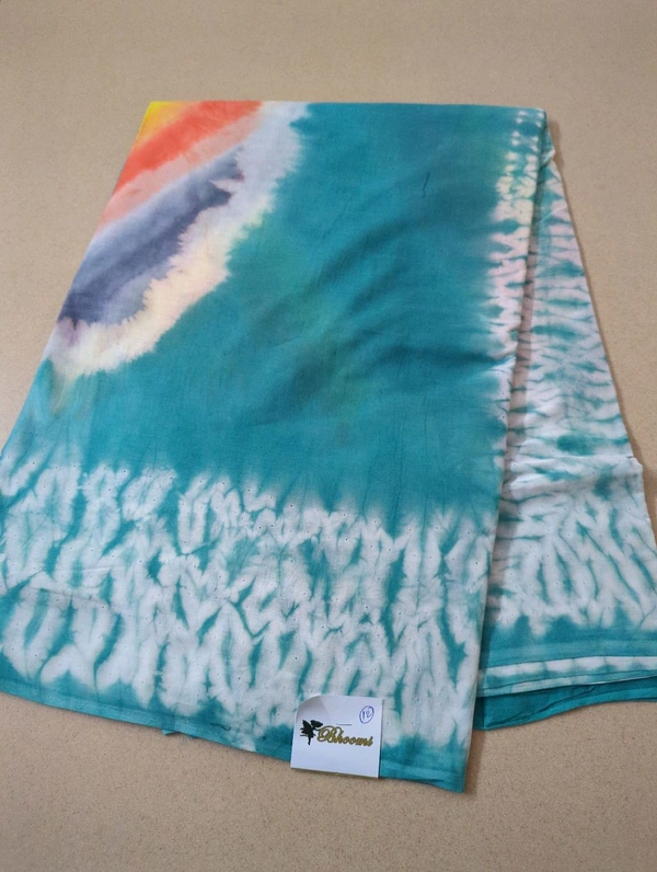 Pure Cotton Bhandhej Rainbow - White 12
