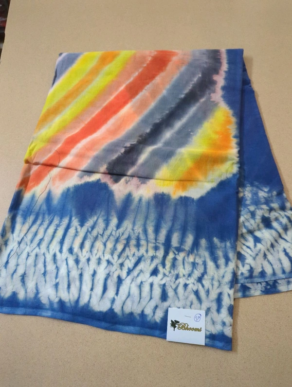 Pure Cotton Bhandhej Rainbow - White 20