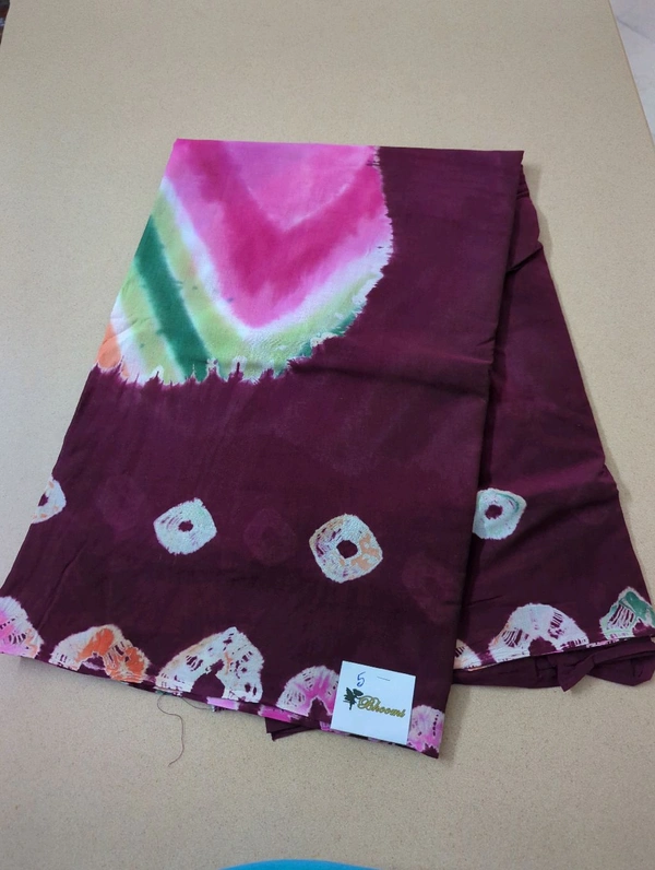 Pure Cotton Bhandhej  - Maroon 5