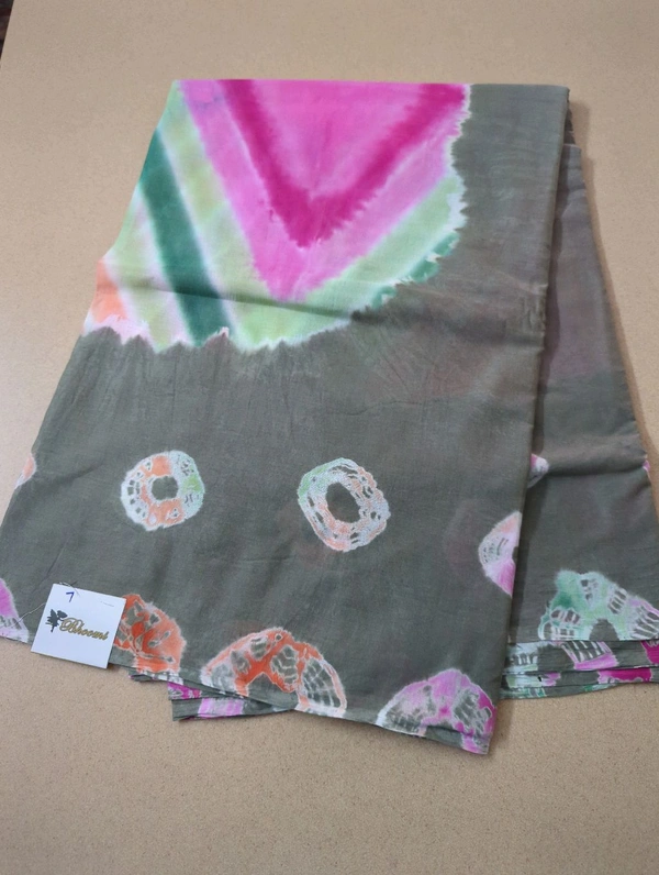 Pure Cotton Bhandhej  - Gray 7