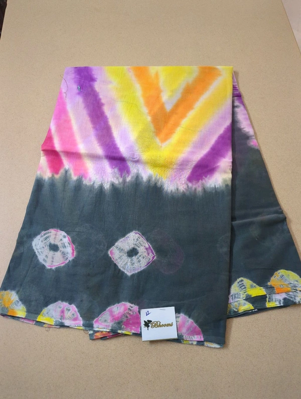 Pure Cotton Bhandhej  - Gray 12