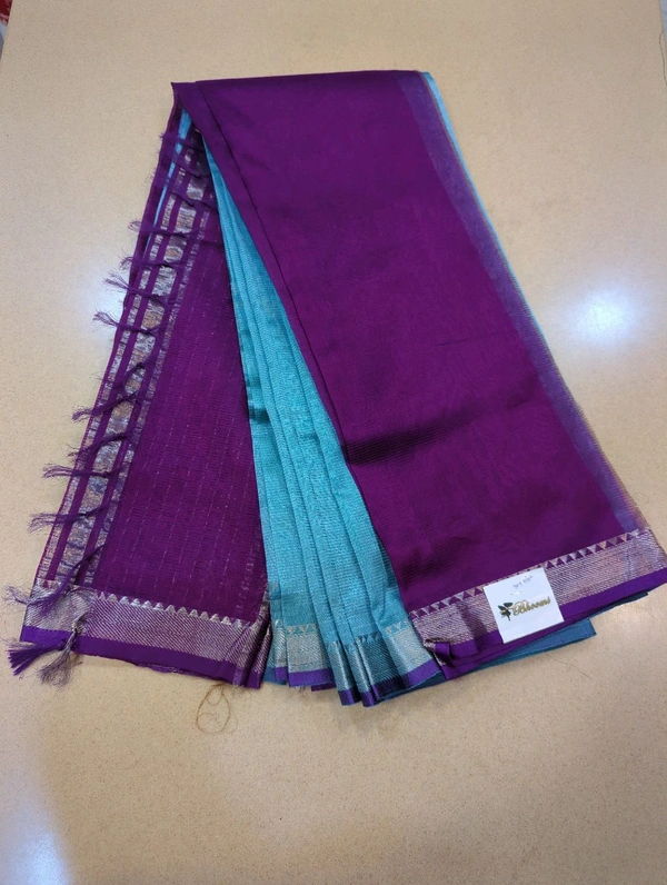 Pure Handloom Mangalagiri Pattu - sky blue