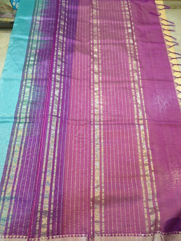 Pure Handloom Mangalagiri Pattu - sky blue