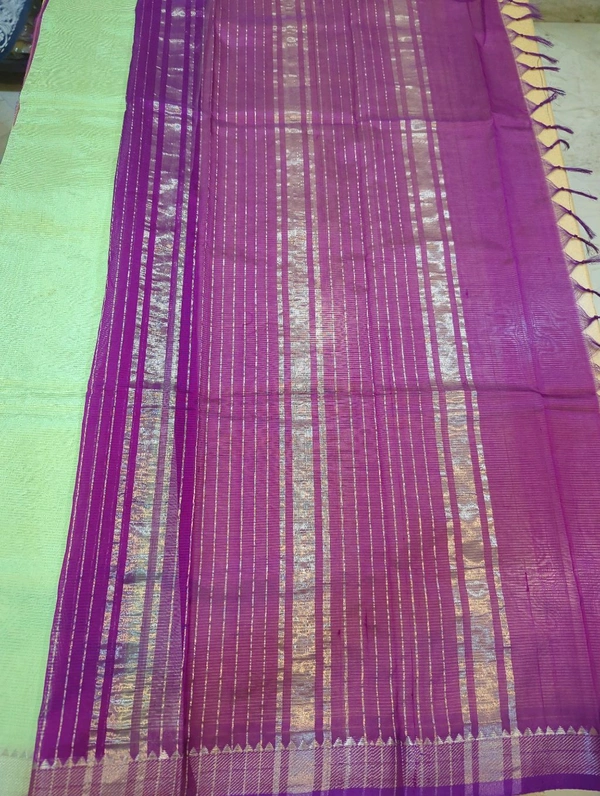 Pure Handloom Mangalagiri Pattu - Mint Green
