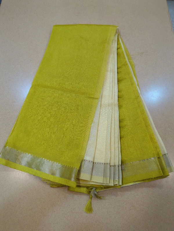 Pure Handloom Mangalagiri Pattu - Cream