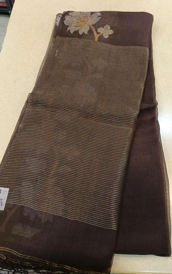 Pure Handloom Designs Organza  - brown 3