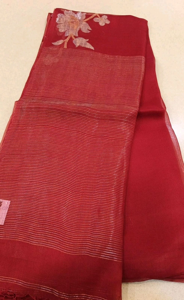 Pure Handloom Designs Organza  - red 4