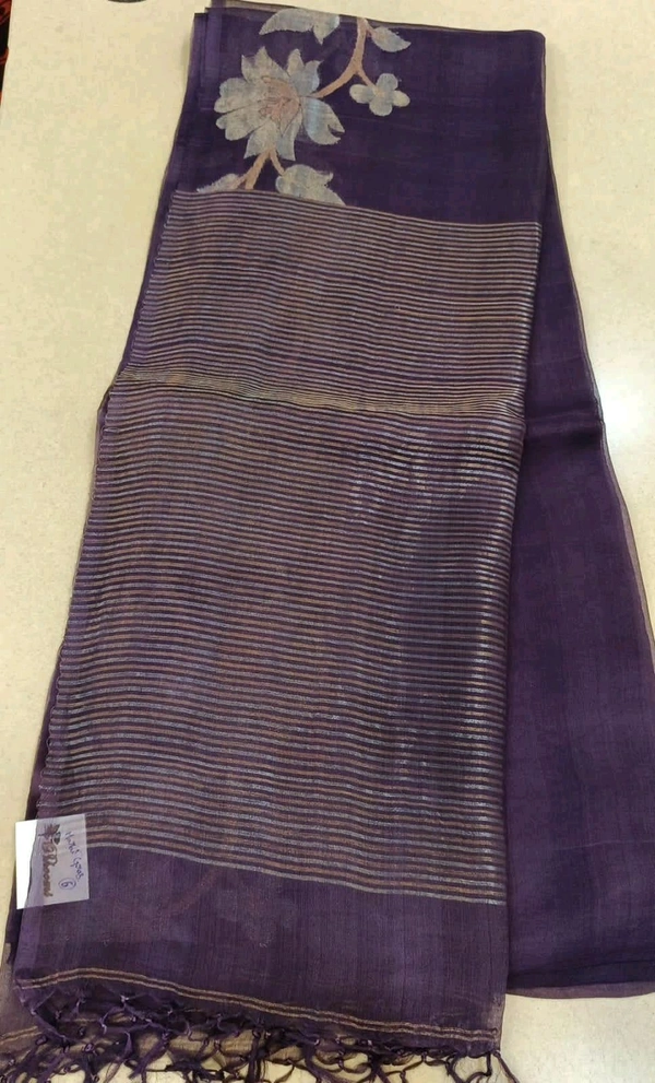 Pure Handloom Designs Organza  - purple 6