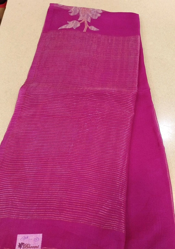 Pure Handloom Designs Organza  - pink 7