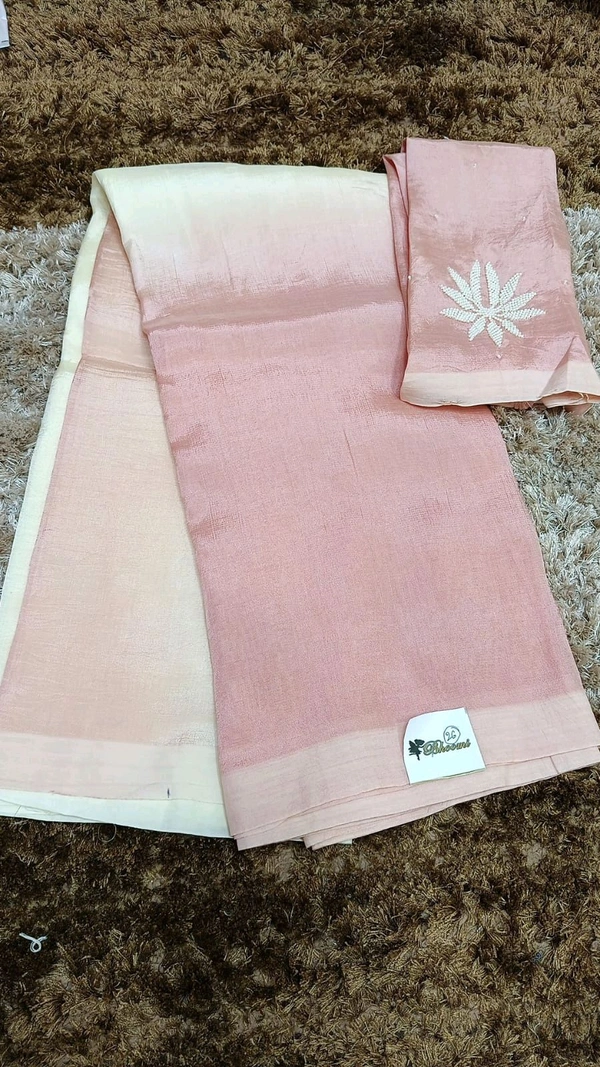 Pure Mangalagiri Pattu With Maggam Work Blouse  - baby pink 26