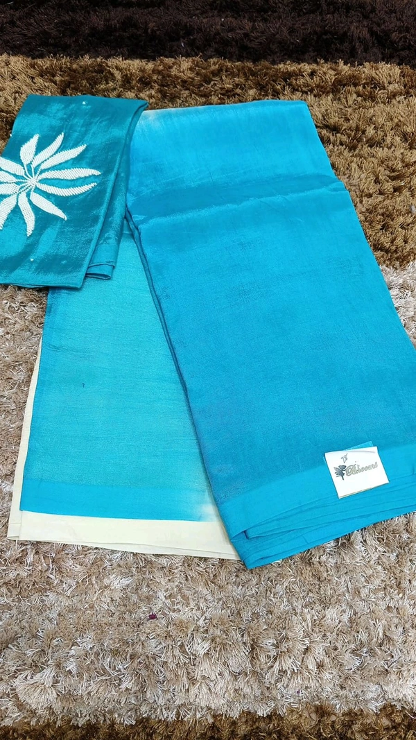 Pure Mangalagiri Pattu With Maggam Work Blouse  - blue 28