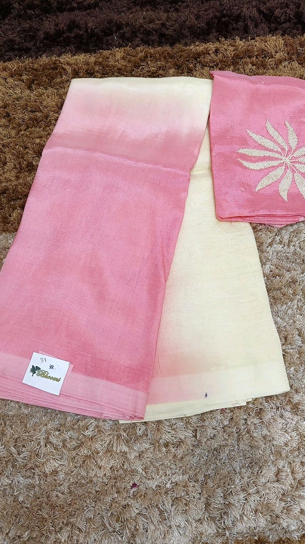 Pure Mangalagiri Pattu With Maggam Work Blouse  - pink 31