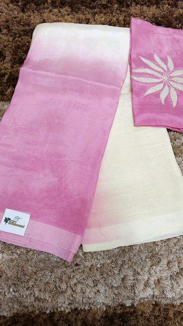 Pure Mangalagiri Pattu With Maggam Work Blouse  - pink 34