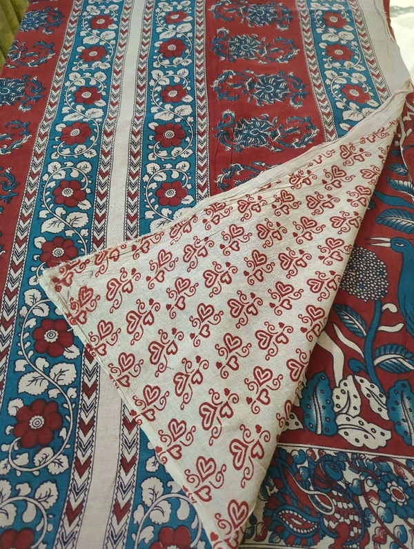 Pure Kalamkari Cotton  - Maroon 2