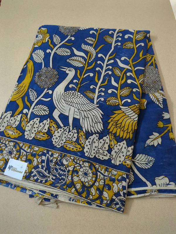 Pure Kalamkari Cotton  - Blue 6