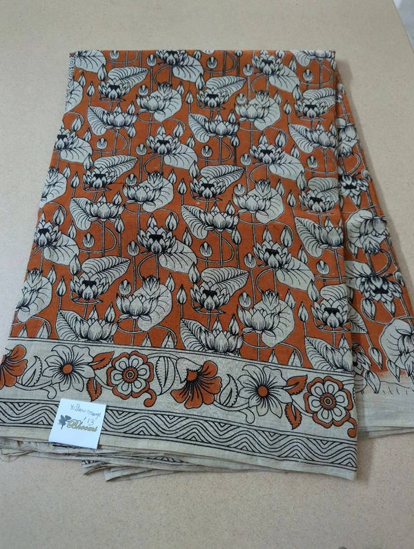 Pure Kalamkari Cotton  - Yellow Orange 13