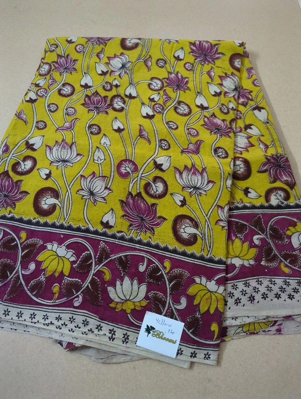 Pure Kalamkari Cotton  - Yellow 14