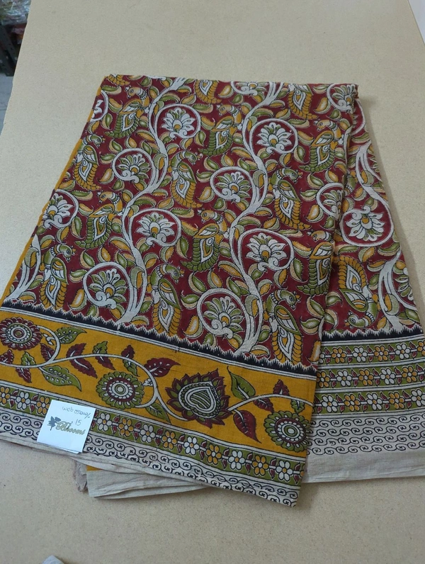 Pure Kalamkari Cotton  - Web Orange 15