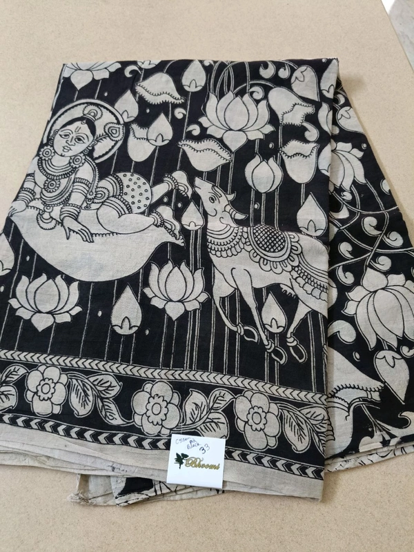 Pure Kalamkari Cotton  - cream nd black 33