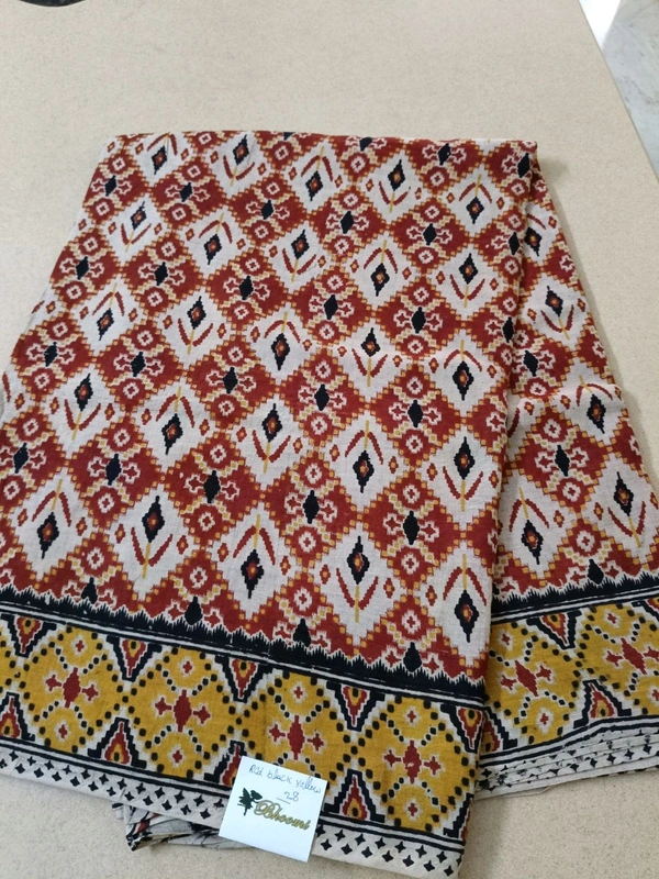 Pure Kalamkari Cotton  - Red black yellow 28