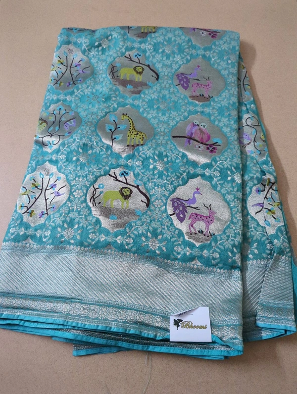 Pure Chiffon Designer  - sky blue