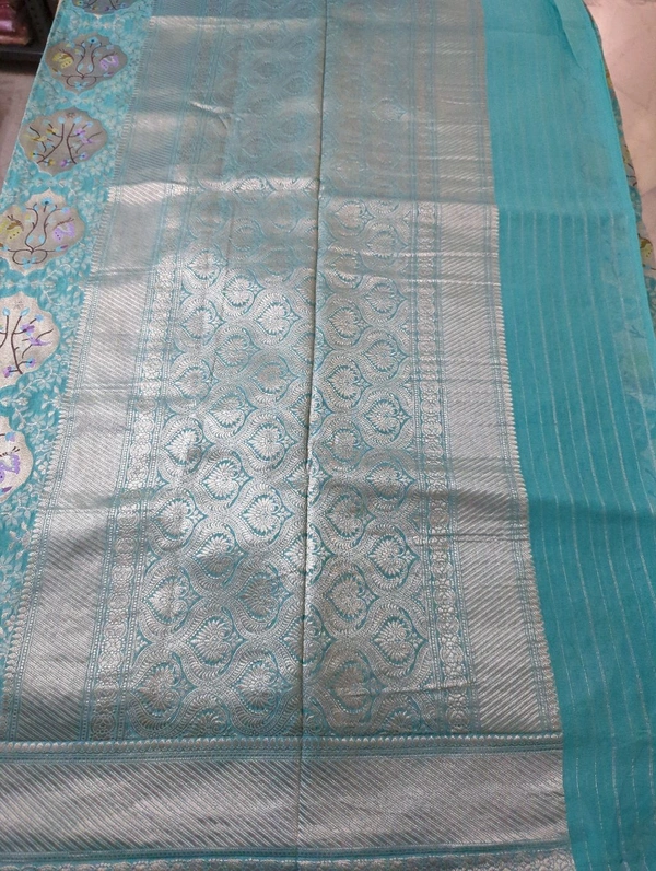 Pure Chiffon Designer  - sky blue