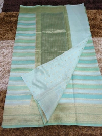 Pure Handloom Chiniya - Teal
