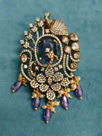 Victorian Pendant With Earrings  - Pigment Indigo, vz
