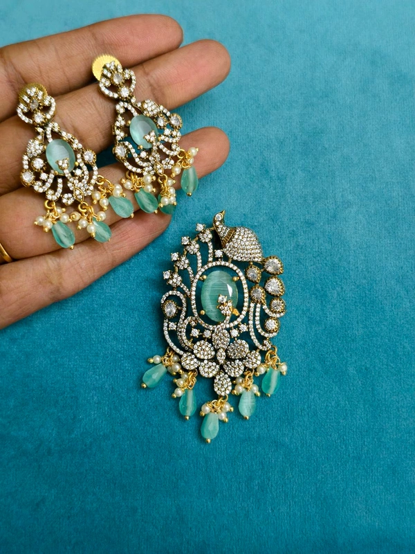 Victorian Pendant With Earrings  - Neptune, vz