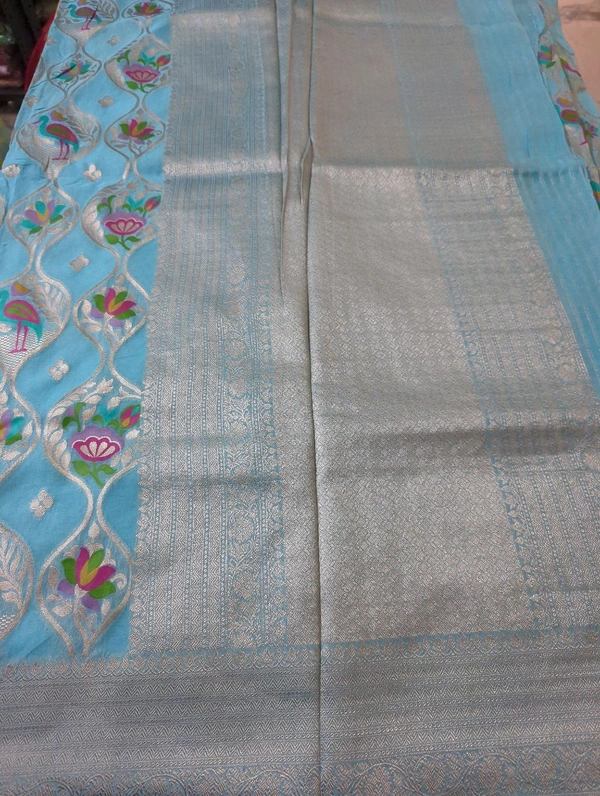 Pure Georgette  - sky blue