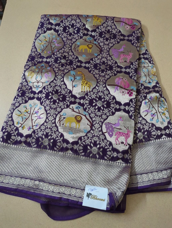 Pure Chiffon Designer  - Purple