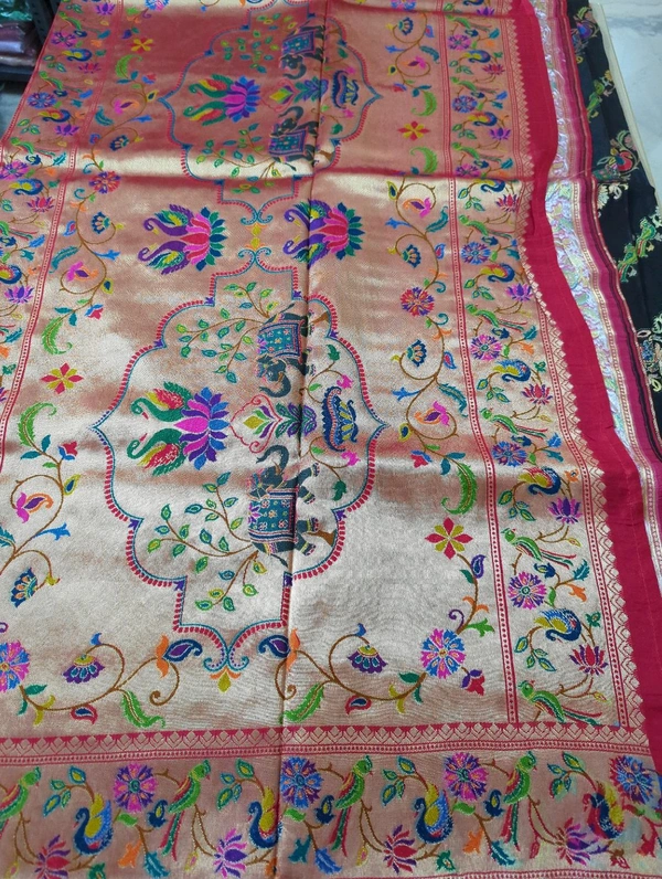 Pure Munga Paithani - Black