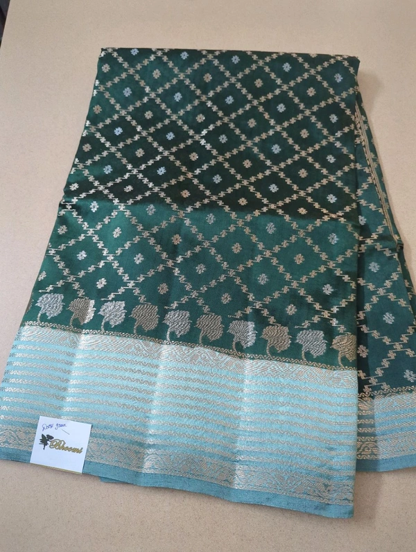 Pure Raw Mango Weaving  - Dark green