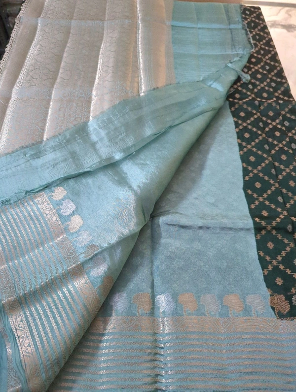 Pure Raw Mango Weaving  - Dark green