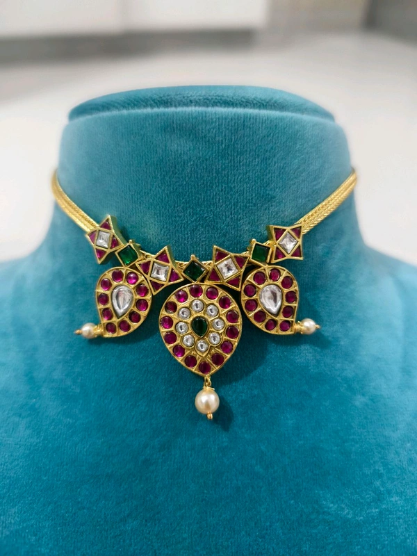 Jadau Kundan Naan Model Necklace - vz