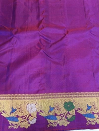 Pure Handloom Gadwal Pattu With Meenakari - Purple