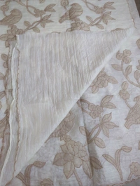 Tusser Crush Applique  - White