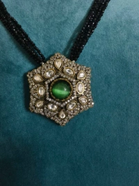 Black spinnel With Victorian Pendant  - Green, HD