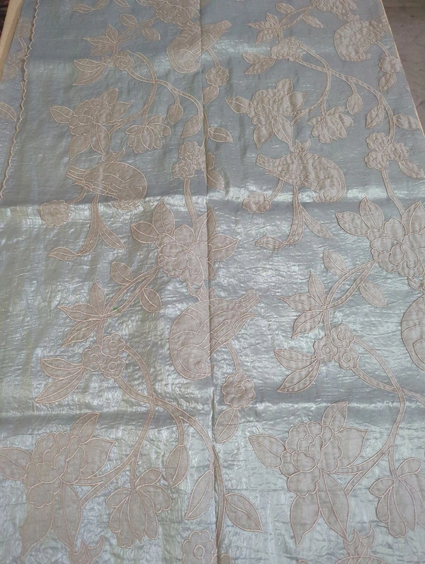 Tusser Crush Applique  - Gray