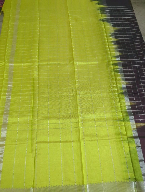 Pure Handloom Mangalagiri Pattu - Olive