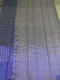 Pure Handloom Mangalagiri Pattu - Navy Blue