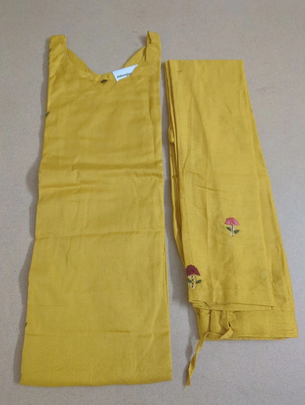 Pure Cotton With Hand Work  - Gold, 40