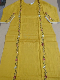 Pure Cotton With Hand Work  - Gold, 40