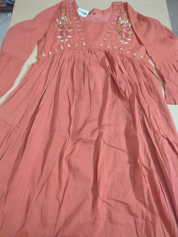 Pure Mul Mul Cotton Frock  - Bittersweet, 38