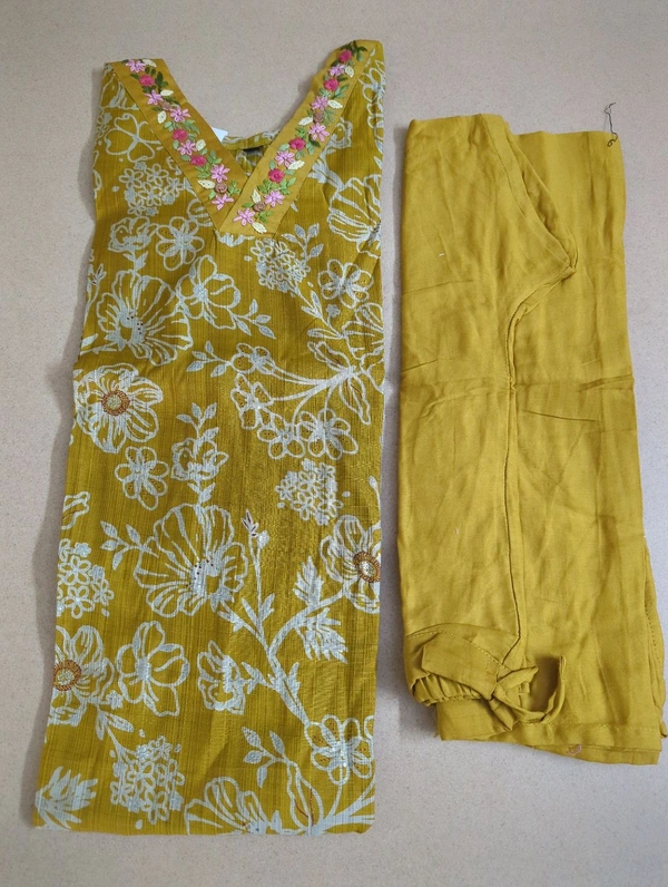 Soft Chabderi With Hand Work  - Gold, 46